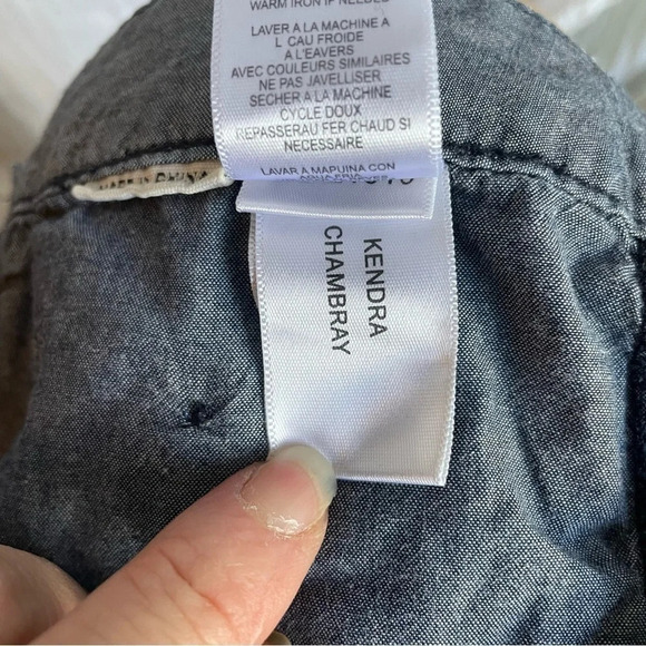 >90%OFF❣️ BCBG Maxazria Kendra Chambray Cropped Pants, 28 - Picture 8 of 12